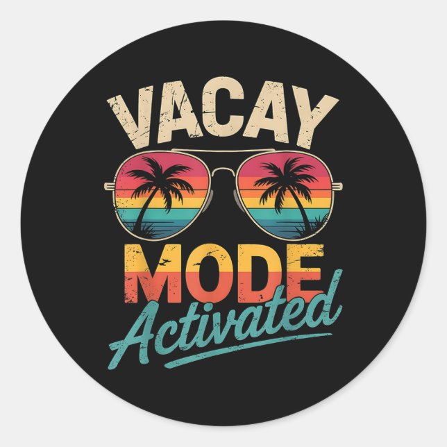 Sticker Rond Mode Vacay Activé Chemise vacances été (Devant)