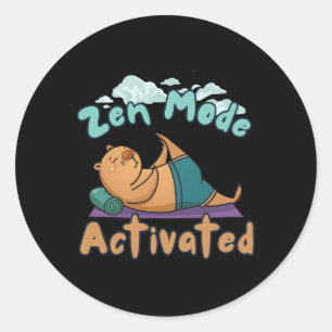 Sticker Rond Mode Zen Activé Capyra Fitness Bien-être Yoga Re