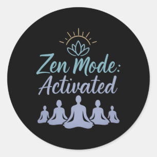 Sticker Rond Mode Zen Activé Séjour de Yoga Lotus Soleil Design