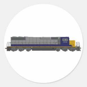 Sticker Rond Modèle 3D : Train Engine : Railroad :