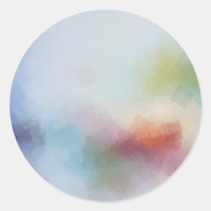 Sticker Rond Modèle Art Abstrait moderne tendance noir coloré