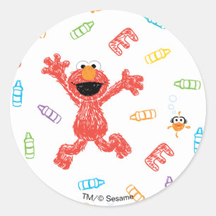 Sticker Rond Modèle crayon d'Elmo