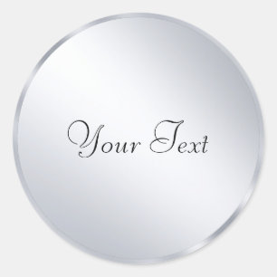 Sticker Rond Modèle d'apparence métallique argenté Ajouter votr
