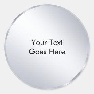 Sticker Rond Modèle d'argent métallique personnalisé Ajouter vo