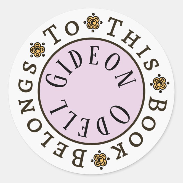 Sticker Rond Modèle d'autocollant "Ce livre appartient à" (Devant)