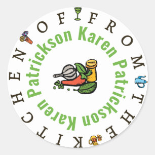 Sticker Rond Modèle d'autocollant Whimsical "From the Kitchen O