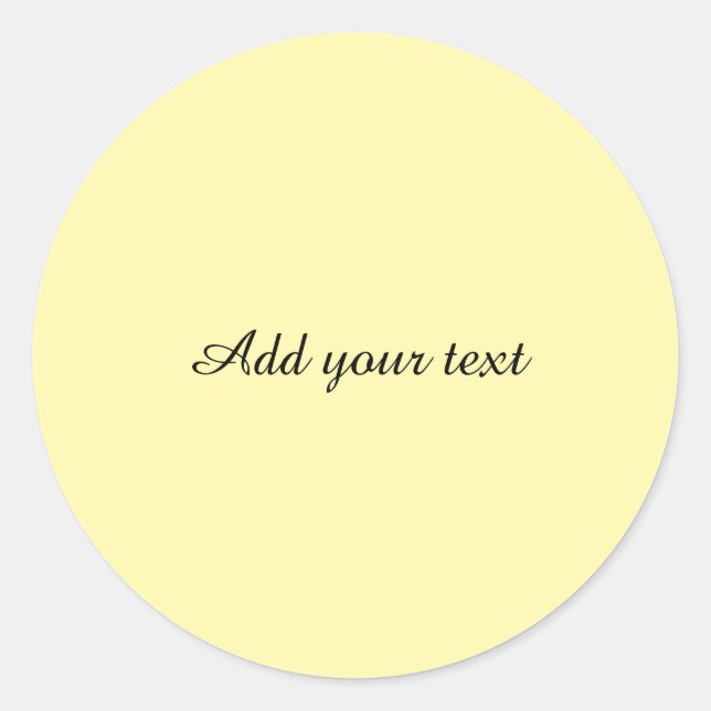 Sticker Rond Modèle de couleur jaune pastel (Devant)