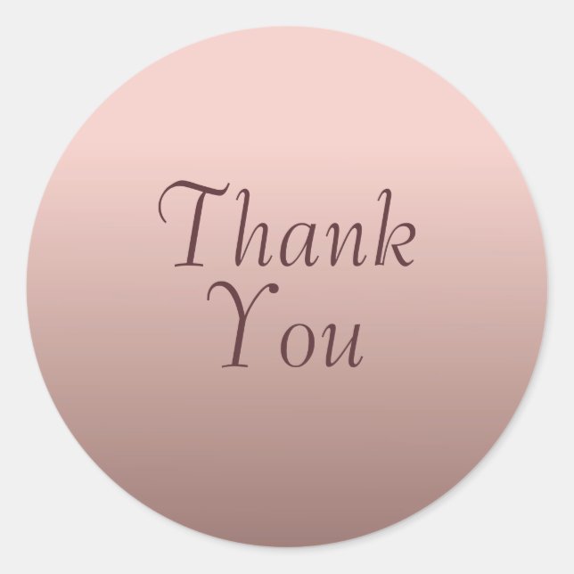 Sticker Rond Modèle de couleur tendance rose gold Texte Merci (Devant)