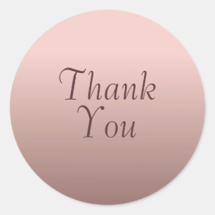 Sticker Rond Modèle de couleur tendance Rose Gold Texte Merci
