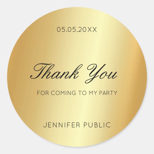 Sticker Rond Modèle de glamour Merci Texte écriture manuscrite  (Devant)