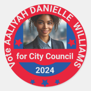 Sticker Rond modèle de la campagne photo personnalisée des élec