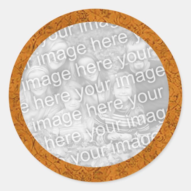 Sticker Rond Modèle de l'autocollant de photos de fleurs (Devant)