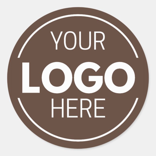 Sticker Rond Modèle de logo circulaire marron minimal (Devant)
