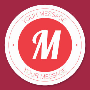 Sticker Rond Modèle de monogramme personnalisable et de texte c