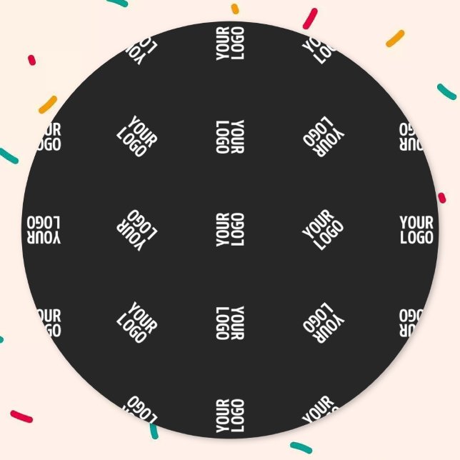 Sticker Rond Modèle de Motif Logo moderne unique | Black (Créateur téléchargé)