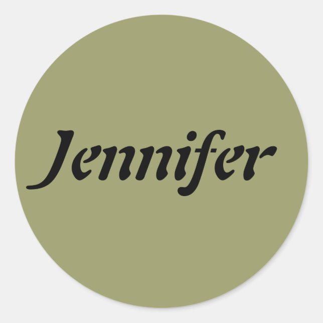 Sticker Rond Modèle de nom (Devant)