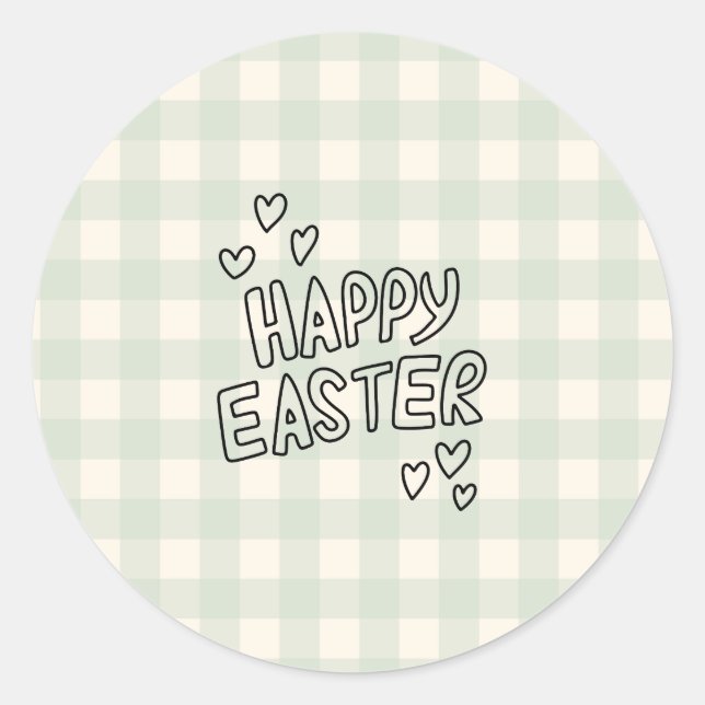 Sticker Rond Modèle de Pâques joyeuses (Devant)