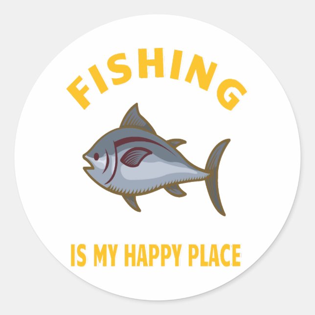 Sticker Rond Modèle de pêche (Devant)