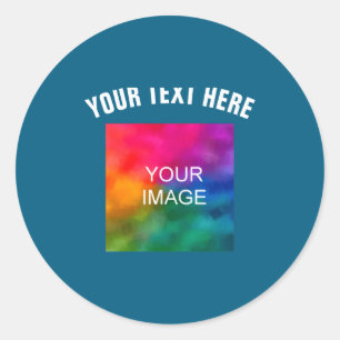 Sticker Rond Modèle de photo de téléchargement de texte Garçons
