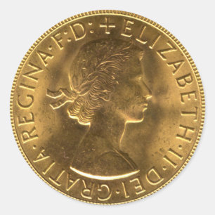 Sticker Rond Modèle de pièce de monnaie
