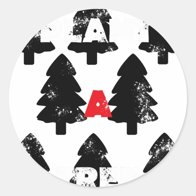 Sticker Rond Modèle de plantation d'un arbre (Devant)