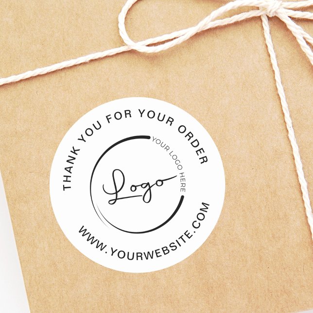 Sticker Rond Modèle de site Web d'entreprise Merci (Créateur téléchargé)