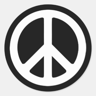 Sticker Rond Modèle de symbole de paix blanc