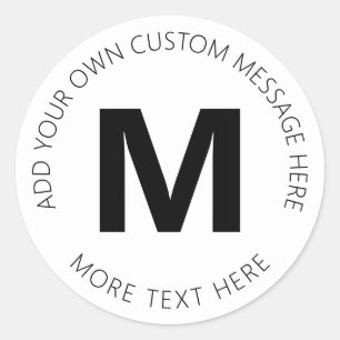 Sticker Rond Modèle de texte circulaire Gras moderne Noir et