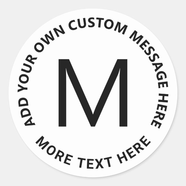 Sticker Rond Modèle de texte circulaire gras simple (Devant)