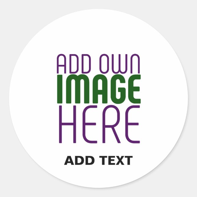 STICKER ROND MODÈLE DE TEXTE D'IMAGE BLANCHE SIMPLE MODERNE (Devant)