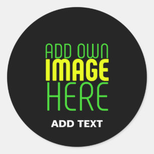 STICKER ROND MODÈLE DE TEXTE D'IMAGE NOIRE SIMPLE ET MODERNE