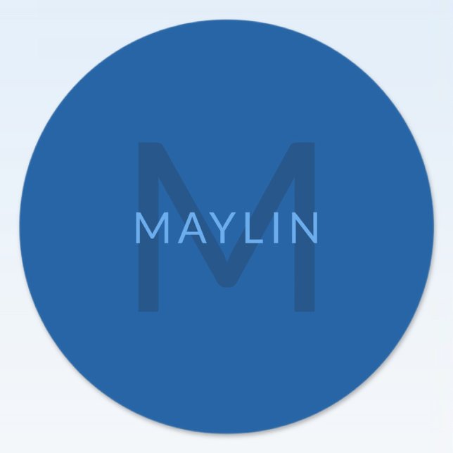 Sticker Rond Modèle de texte modifiable pour le nom monographiq (Créateur téléchargé)