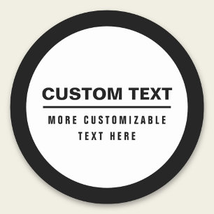 Sticker Rond Modèle de texte personnalisable simple gras
