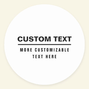 Sticker Rond Modèle de texte personnalisable simple gras