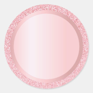 Sticker Rond Modèle de texte personnalisé à paillettes en or ro