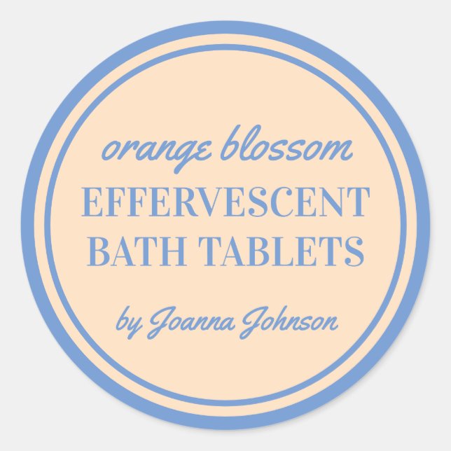 Sticker Rond Modèle d'étiquette pour comprimés de bain efferves (Devant)