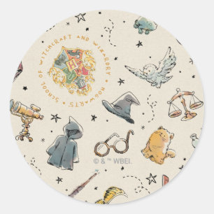 Sticker Rond Modèle d'icônes Harry Potter - Anniversaire