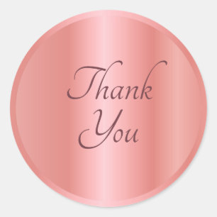 Sticker Rond Modèle élégant de texte Merci Rose Gold Tendance