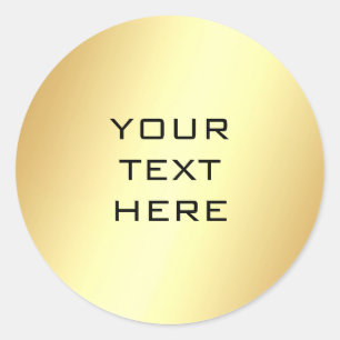 Sticker Rond Modèle élégant en faux or Ajoutez votre texte Tend