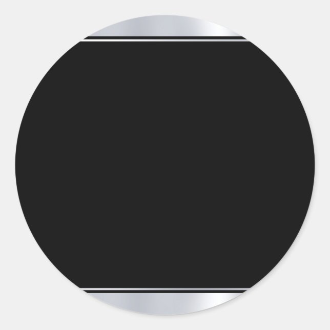 Sticker Rond Modèle élégant moderne vierge argent et noir (Devant)