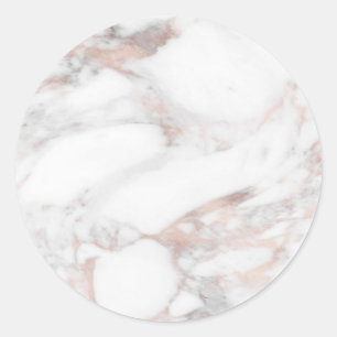 Sticker Rond Modèle élégant moderne vierge en marbre or rose