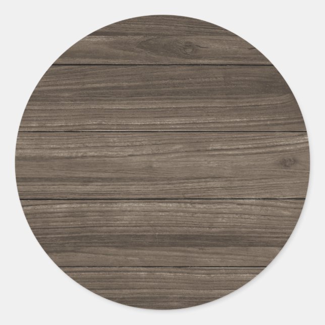 Sticker Rond Modèle élégant vierge aspect planche en bois marro (Devant)