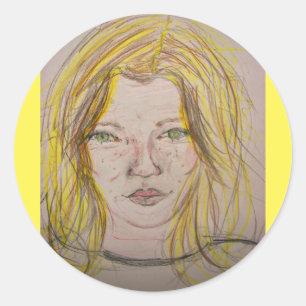 Sticker Rond Modèle fille