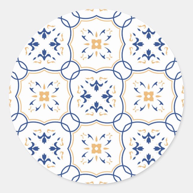 Sticker Rond Modèle floral (Devant)