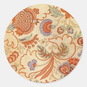Sticker Rond Modèle floral antique de Chintz Paisley