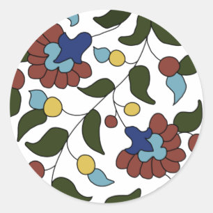 Sticker Rond Modèle floral arménien