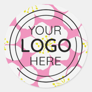 Sticker Rond Modèle floral blanc minimaliste