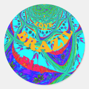 Sticker Rond Modèle floral dynamique : Hommage brésilien Manger