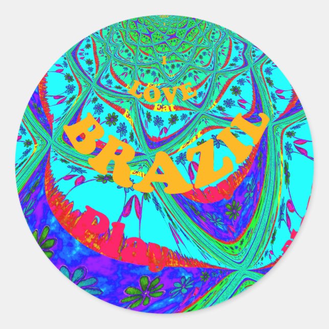 Sticker Rond Modèle floral dynamique : Hommage brésilien Manger (Devant)