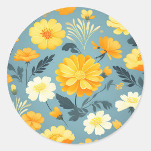 Sticker Rond Modèle floral Marigold